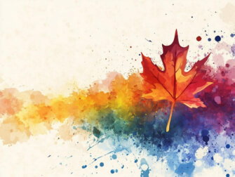 Vibrant Autumn Leaf Against Colorful Background Vibrant Autumn Leaf Against Colorful Background thumbnail