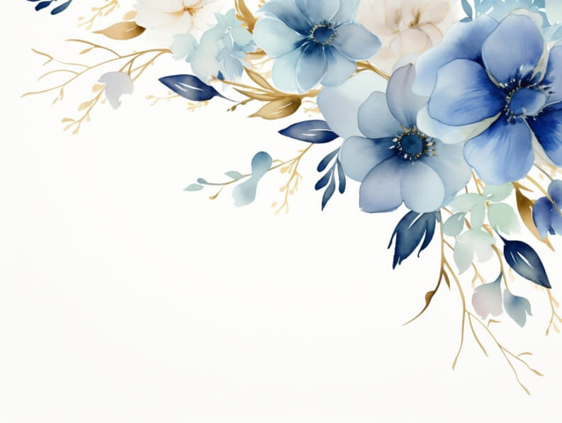 Download Watercolor Floral Arrangement with Blue and White Flowers ...