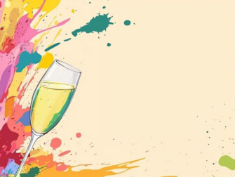 Champagnerglas mit buntem Spritzhintergrund Champagnerglas mit buntem Spritzhintergrund thumbnail