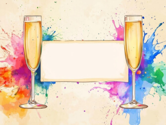 Künstlerische Champagnergläser mit buntem Spritzhintergrund Künstlerische Champagnergläser mit buntem Spritzhintergrund thumbnail