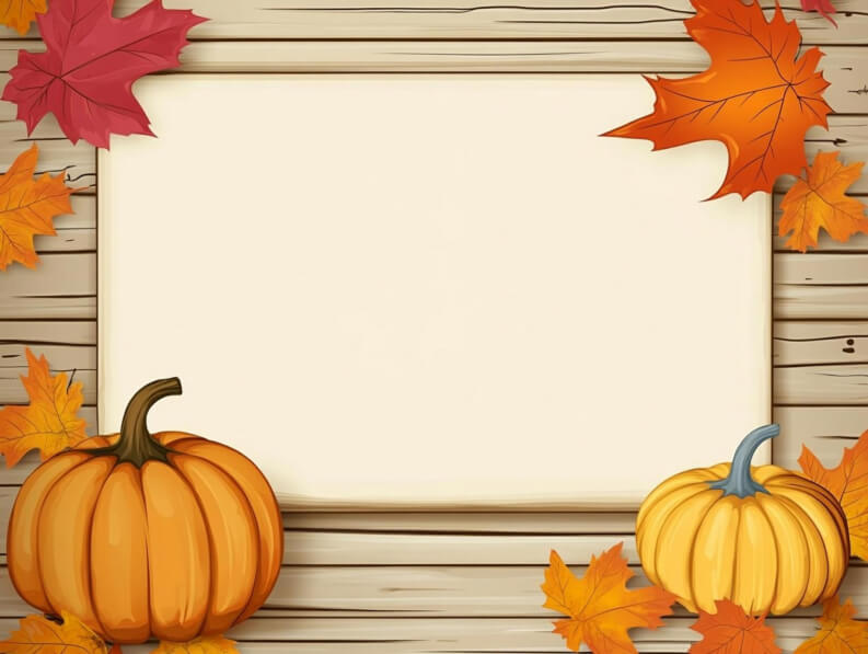 Download Autumn-Themed Background with Pumpkins and Leaves Backgrounds ...