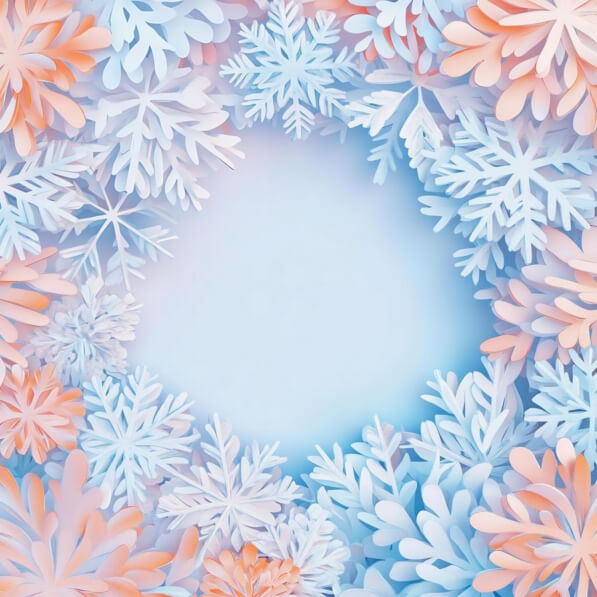 Fun Winter Frame Download Whimsical Winter Frame with Paper Snowflakes and Flowers ...