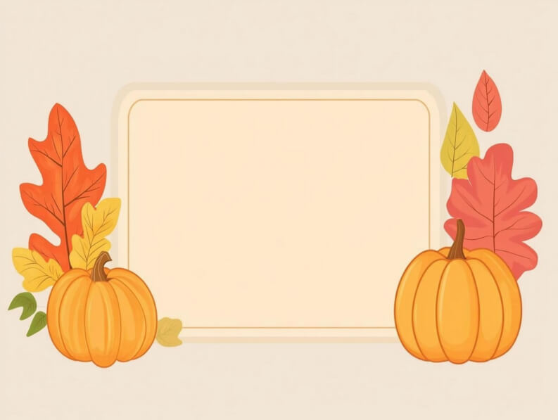 Download Autumn-themed background with pumpkins and leaves Backgrounds ...