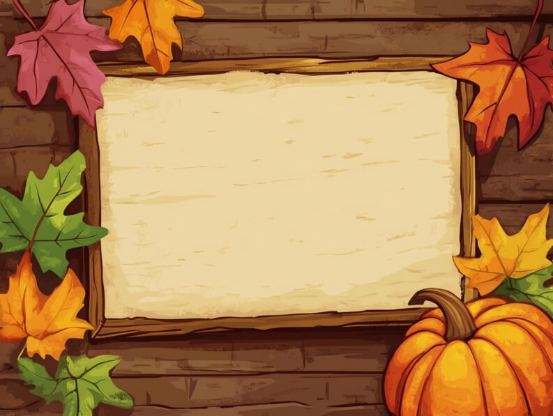 Download Autumn Leaves and Pumpkin Frame Backgrounds Online - Creative ...
