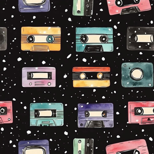 Colorful Cassette Tapes Pattern Colorful Cassette Tapes Pattern thumbnail
