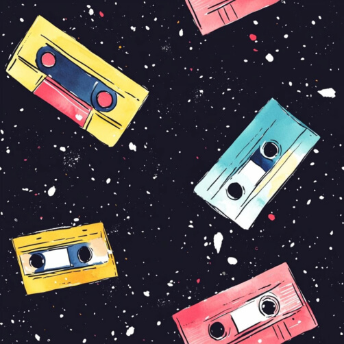 Artistic Representation of Cassette Tapes in Space Artistic Representation of Cassette Tapes in Space thumbnail