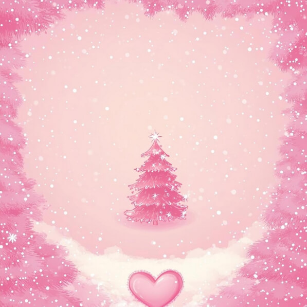 Download Pink Christmas Tree in a Winter Wonderland Backgrounds Online ...