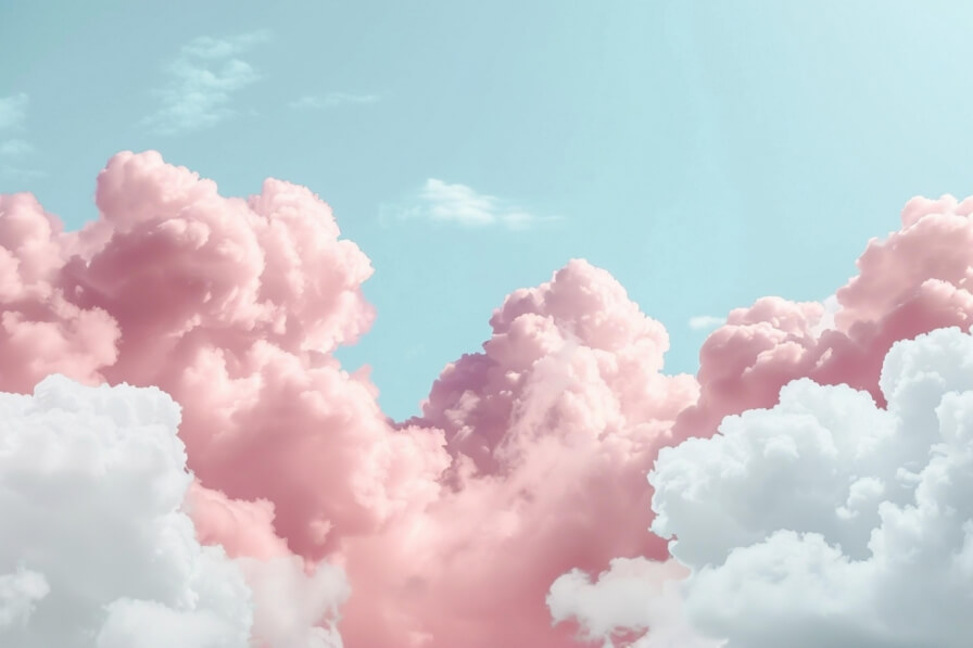 Descarga Nubes soñadoras de color rosa y blanco en un cielo azul Fondos ...
