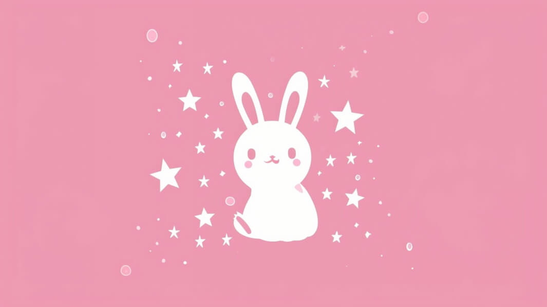White Rabbit Patterns Pink Background Download Cute White Rabbit Against Pink Background Backgrounds Online ...
