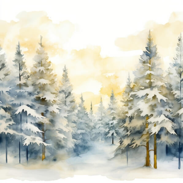 Download Winter Landscape with Snow-Covered Pine Trees Backgrounds ...