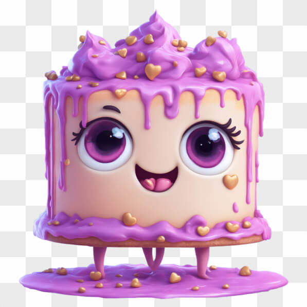 Baixe Bolo de desenho animado excêntrico com um rosto sorridente ...