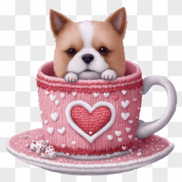 Download Cute Dog in a Pink Cup Cartoons Online - Creative Fabrica