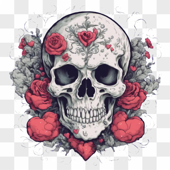 Skulls Heart Roses Download Decorative Skull with Roses and Hearts Cartoons Online ...
