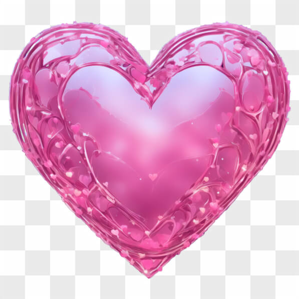 Download Glossy Pink Heart with Heart Patterns Cartoons Online ...