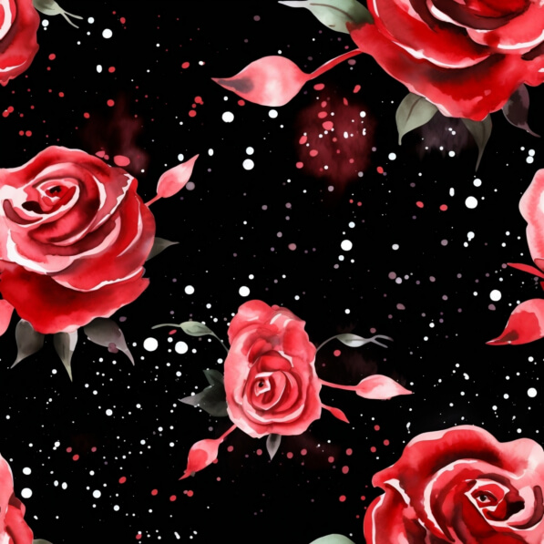 Download Watercolor Roses on Black Background Patterns Online ...