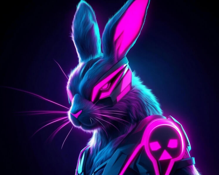 Download Futuristic Cybernetic Rabbit Backgrounds Online - Creative Fabrica