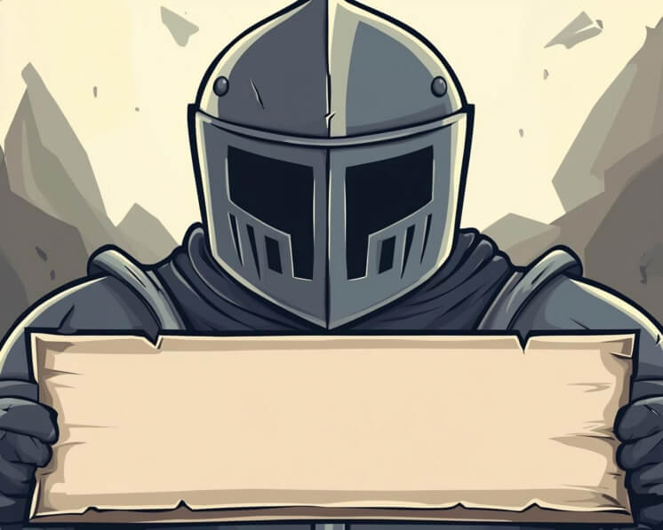 Download Stylized Knight Holding Blank Sign Backgrounds Online ...