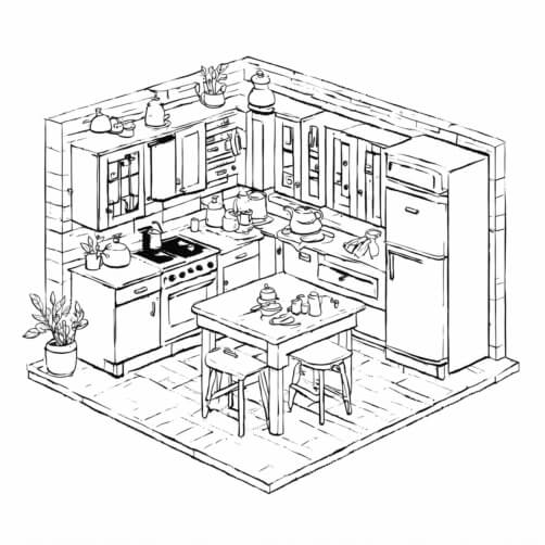 Cozy Kitchen in Isometric Style Cozy Kitchen in Isometric Style thumbnail