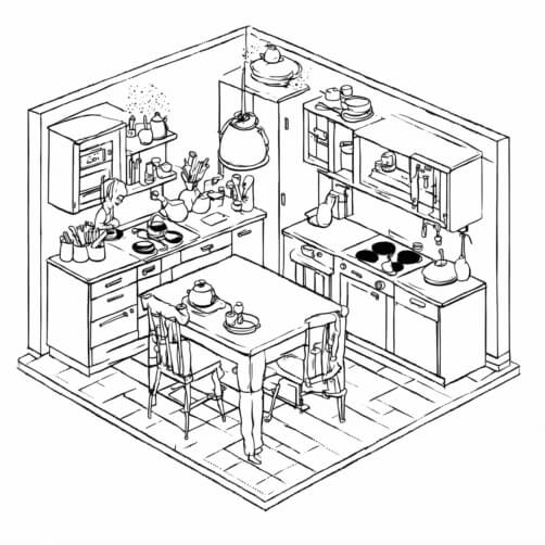 Cozy Kitchen and Dining Area with Rabbit Character Cozy Kitchen and Dining Area with Rabbit Character thumbnail