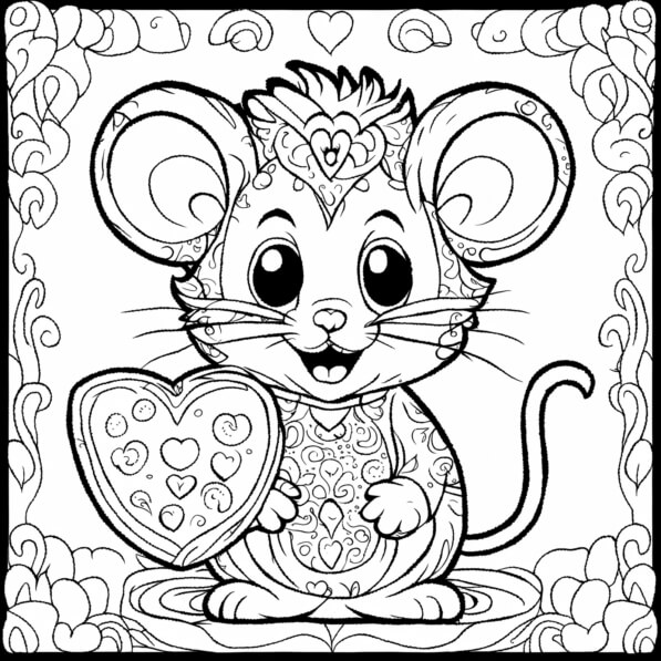 Descarga Linda ratón de dibujos animados con caja de chocolate en forma ...