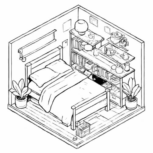 Cozy Minimalistic Bedroom Illustration Cozy Minimalistic Bedroom Illustration thumbnail