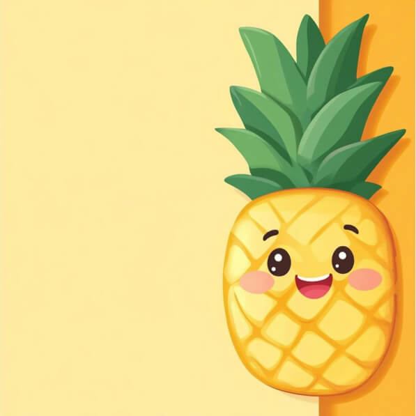 Download Cute Cartoon Pineapple with Smiling Face Backgrounds Online ...