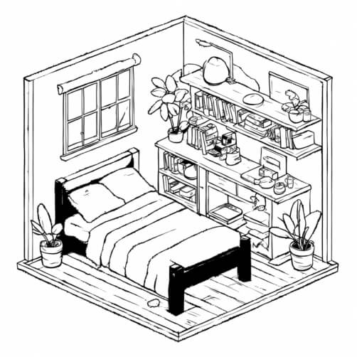 Cozy Minimalist Bedroom Illustration Cozy Minimalist Bedroom Illustration thumbnail