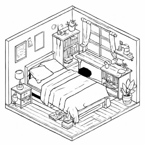 Minimalist Bedroom Illustration Minimalist Bedroom Illustration thumbnail