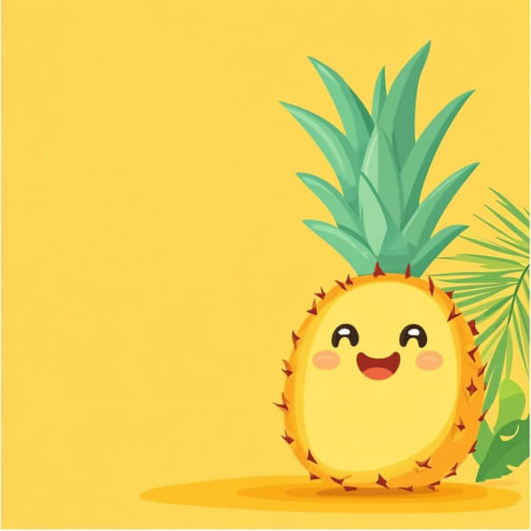 Download Cute Cartoon Pineapple Character with Happy Expression ...