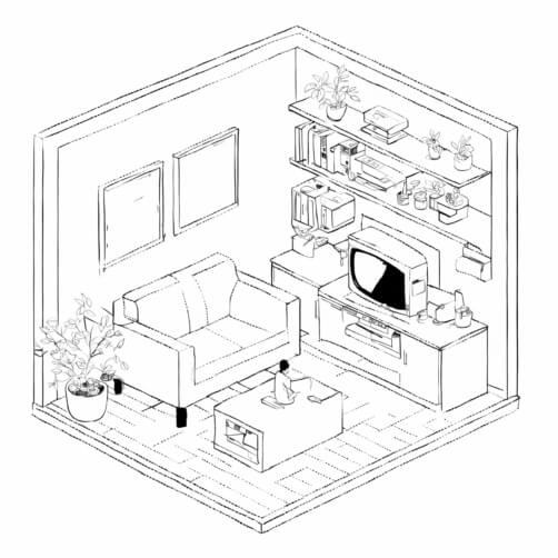 Minimalist Living Room in Isometric Style Minimalist Living Room in Isometric Style thumbnail