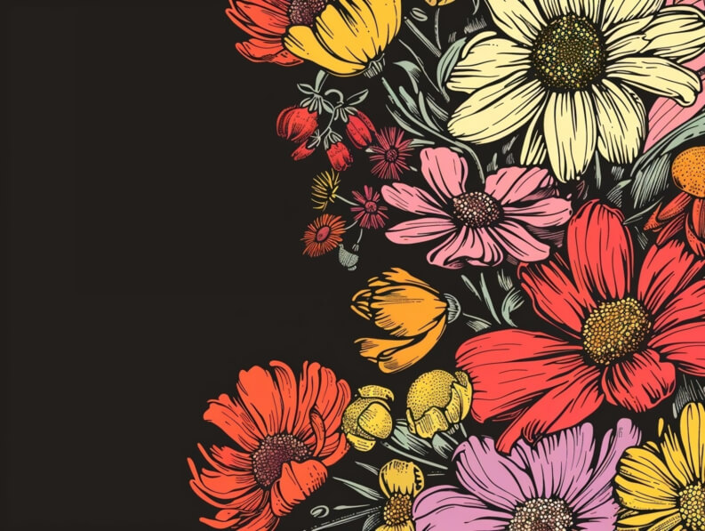 Download Vibrant Floral Arrangement Against Dark Background Backgrounds ...