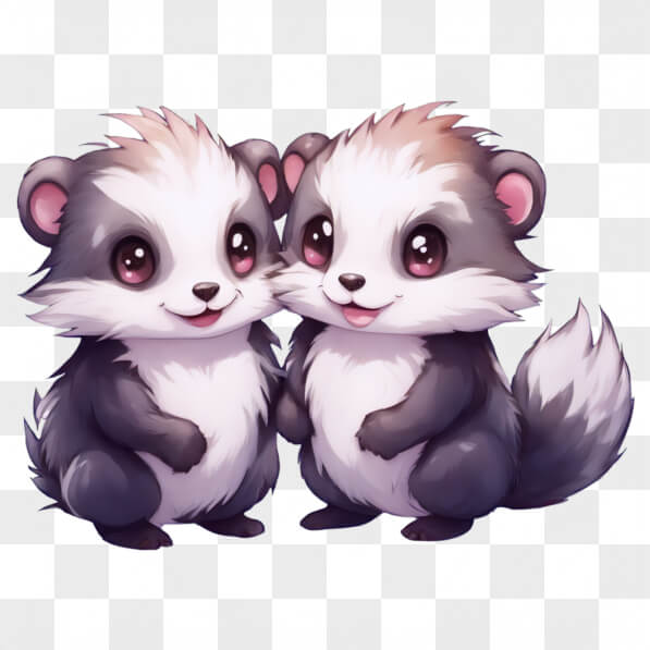 Twin Raccoons Download Kawaii Raccoon Twins Kawaii Online - Creative Fabrica