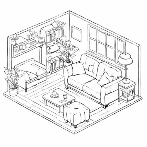 Cozy Illustrated Living Room Cozy Illustrated Living Room thumbnail