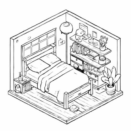 Cozy Bedroom in Isometric Style Cozy Bedroom in Isometric Style thumbnail