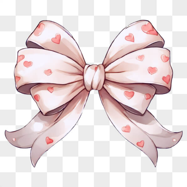Descarga Ilustración de moño con patrón de corazones Kawaii Kawaii En ...