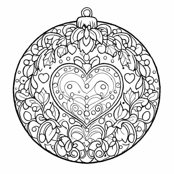 Download Intricate Heart Ornament Coloring Page Coloring pages Online ...