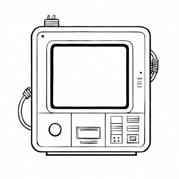Download Retro Computer Monitor Design Coloring pages Online - Creative ...