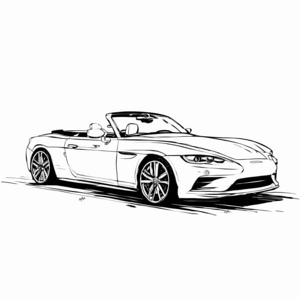 Download Convertible Sports Car Illustration Coloring pages Online ...