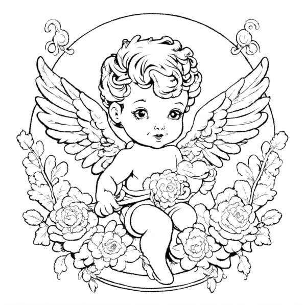 El Niño Querubín Con Halo Se Confunde. ángel Lindo Rubio Para El Día De San Valentín. Ilustración Vectorial De Un Niño Santo 19153484 Vector En Vecteezy