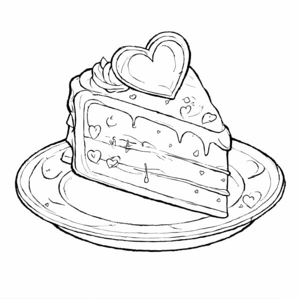 Télécharger Tranche de gâteau sur le thème du cœur dans une assiette ...