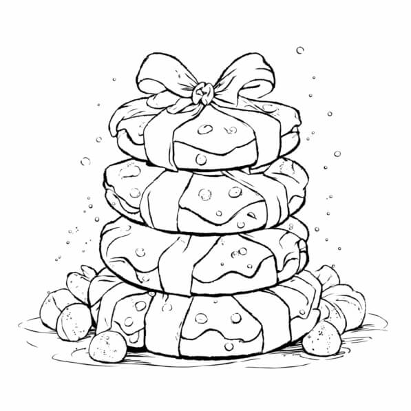 Download Stack of Gift-Like Cookies Coloring pages Online - Creative ...