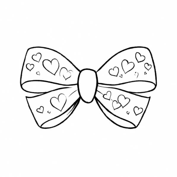Download Decorative Heart Bow Coloring pages Online - Creative Fabrica