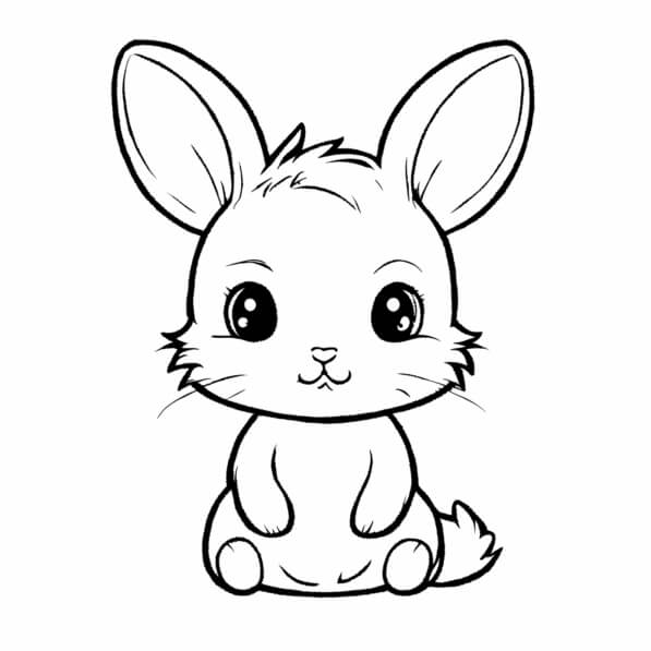 Download Cute Cartoon Rabbit Coloring pages Online - Creative Fabrica