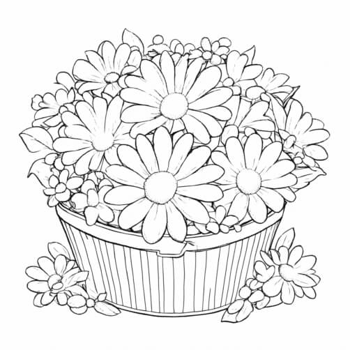Flower Pot with Daisies Sketches thumbnail