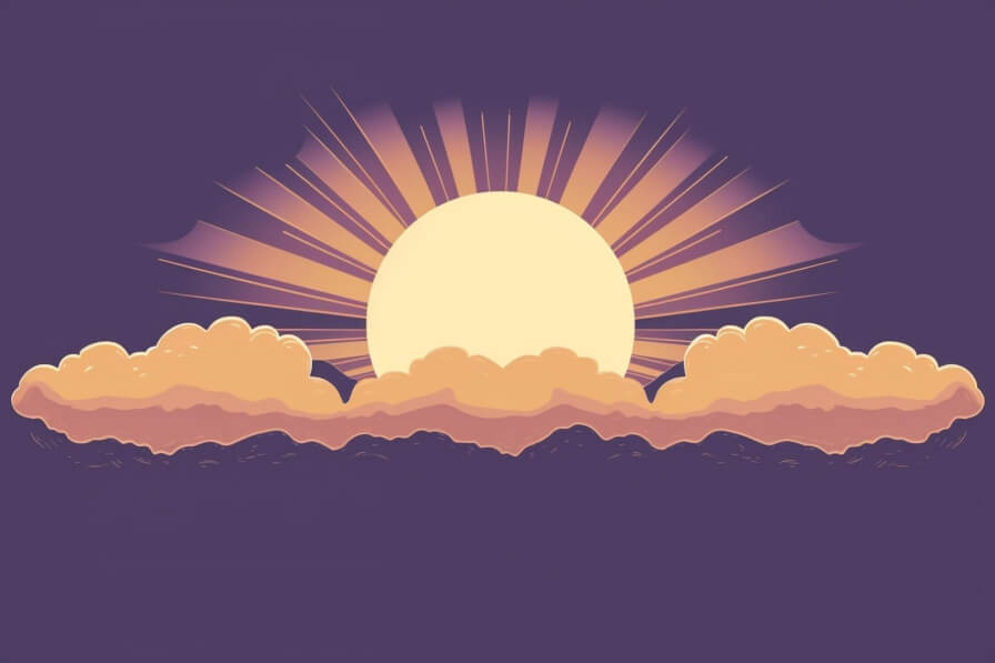 Download Sunrise with Rays and Clouds Backgrounds Online - Creative Fabrica