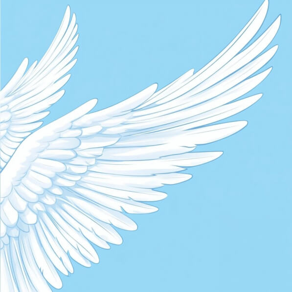 Download Elegant White Angel Wings on Blue Background Backgrounds ...