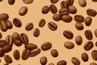 Verstreute Kaffeebohnen auf beigem Hintergrund Hintergründe thumbnail