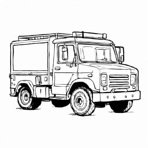 Download Line Drawing of Utility Truck Coloring pages Online - Creative ...