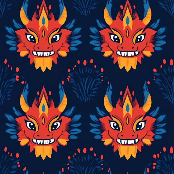 Download Colorful Dragon Pattern on Dark Background Patterns Online ...