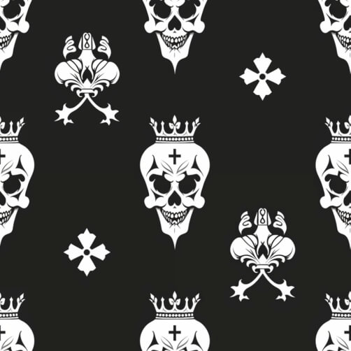 Pattern of Decorative Skulls on Black Background Pattern of Decorative Skulls on Black Background thumbnail